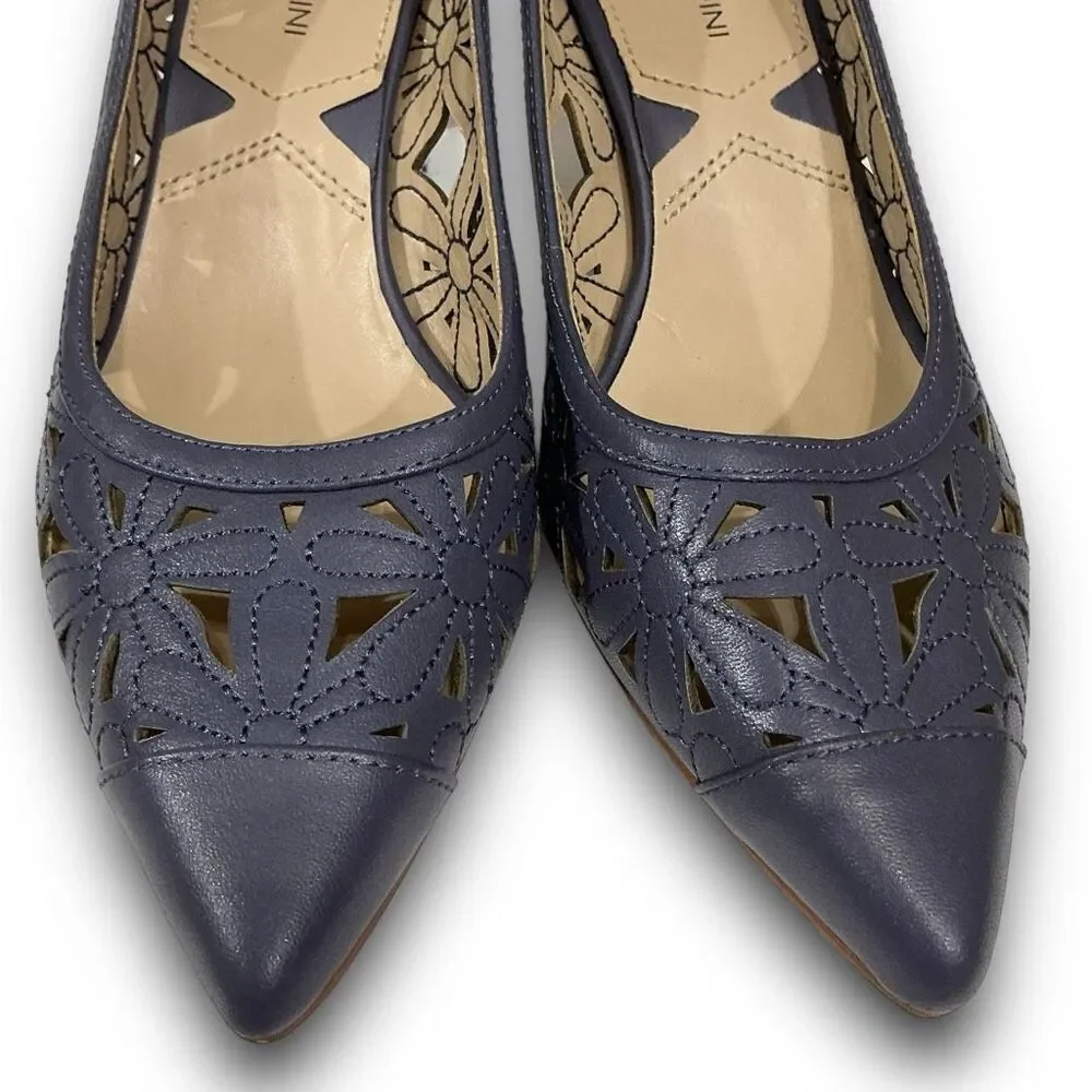 Adrienne Vittadini Dark Lilac Colored (Grayish Purple) Leather Heels